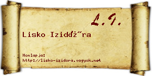 Lisko Izidóra névjegykártya